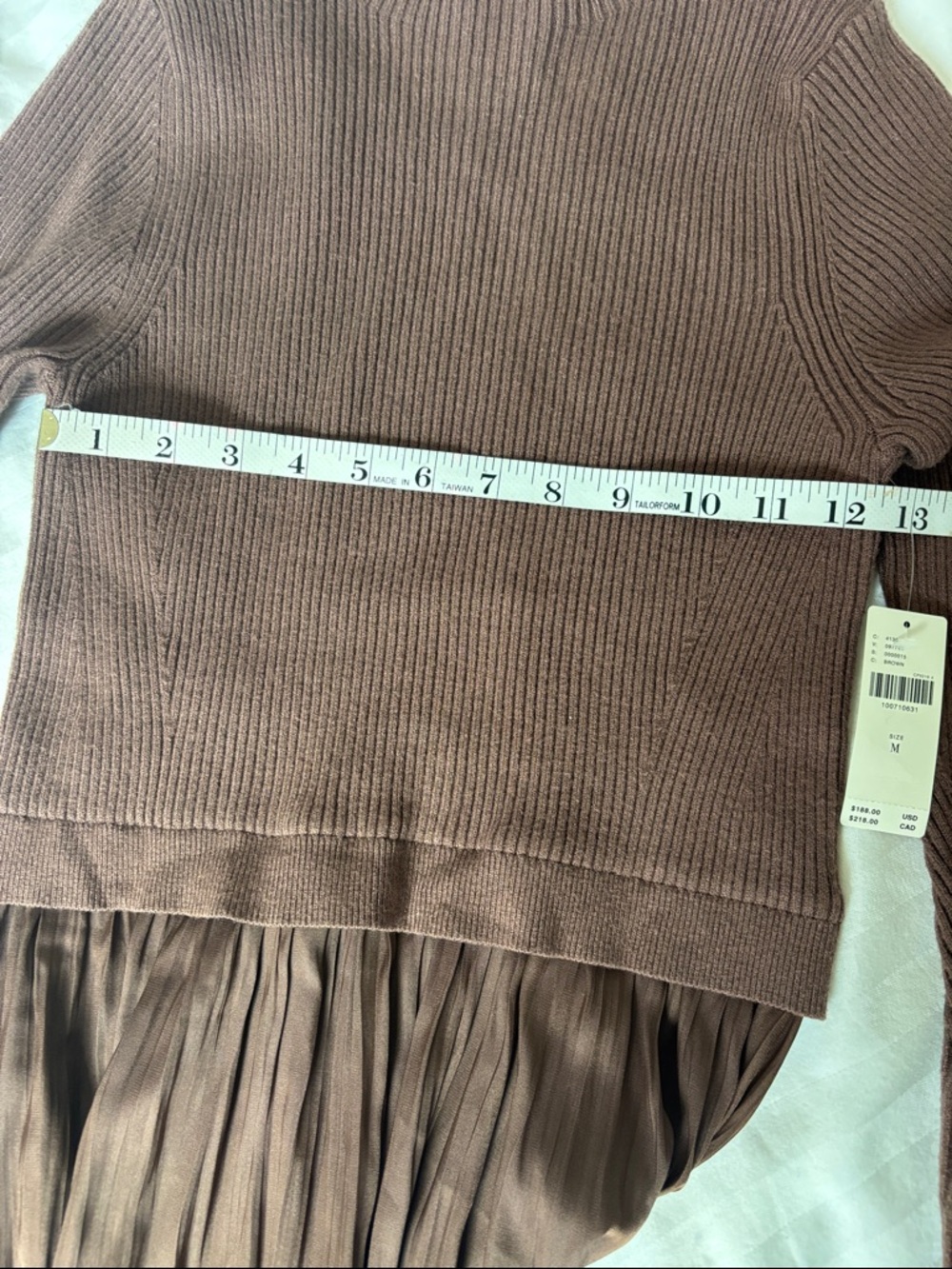 Anthropologie Brown Ribbed-Bodice Maxi Dress with Side Slit - Picture 10 of 14